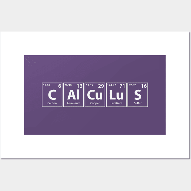 Calculus (C-Al-Cu-Lu-S) Periodic Elements Spelling Wall Art by cerebrands